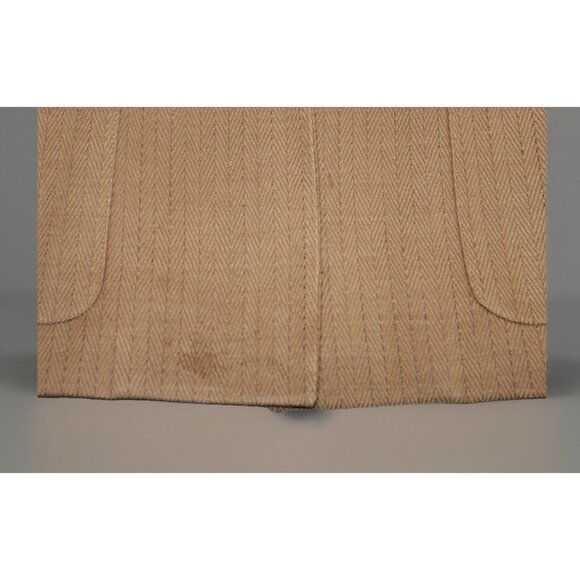 VINTAGE 1980s CHRISTIAN DIOR BEIGE 2 PIECE SUIT SET SKIRT & BLAZER PINSTRIPE USA - Picture 11 of 16